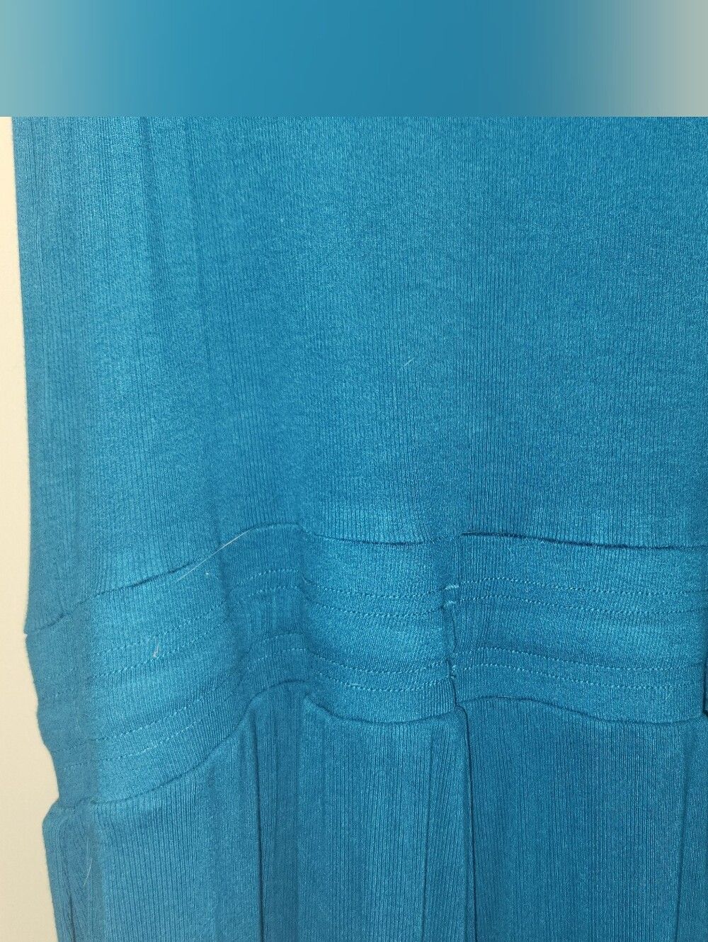 D30 Zyia Active Teal Blue ribbed knit scoopneck sleeveless one piece jumpsuit - Picture 5 of 14